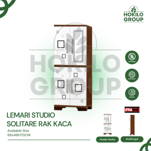 Lemari Studio Solitare Rak Kaca
