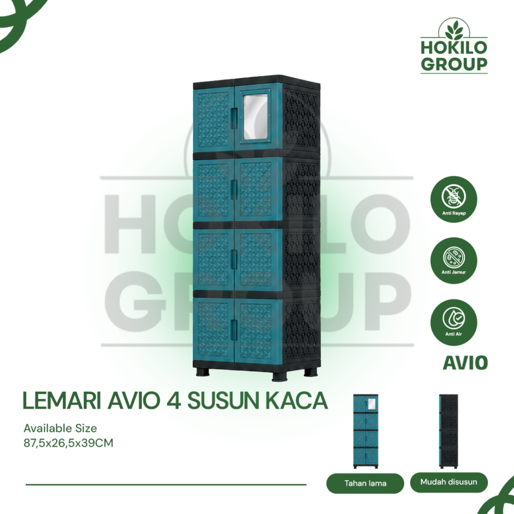 Lemari Avio 4 Susun Kaca