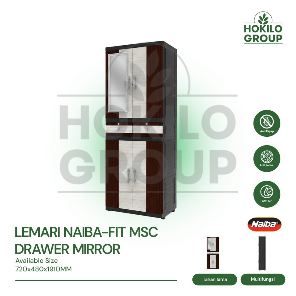 Lemari Naiba-Fit MSC Drawer Mirror