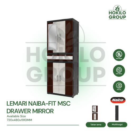 Lemari Naiba-Fit MSC Drawer Mirror